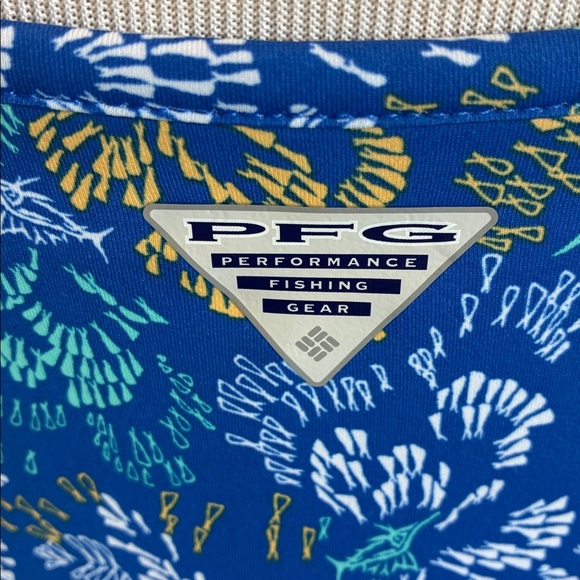 Columbia PFG Womens Freezer II Dress VIVID BLUE DEEP SEA DASH Sz M Granola Girl - Picture 14 of 16